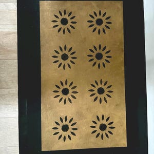 Hand painted Floor Cloth Historic Early American floorcloth area rug Primitive style