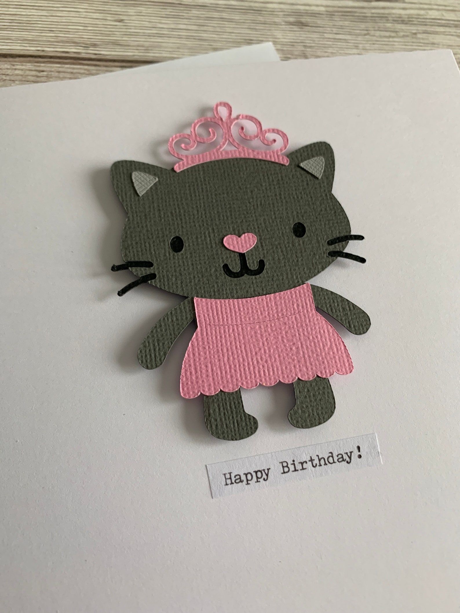 Birthday Card Happy Birthday Card Princess Cat Card Childs | Etsy