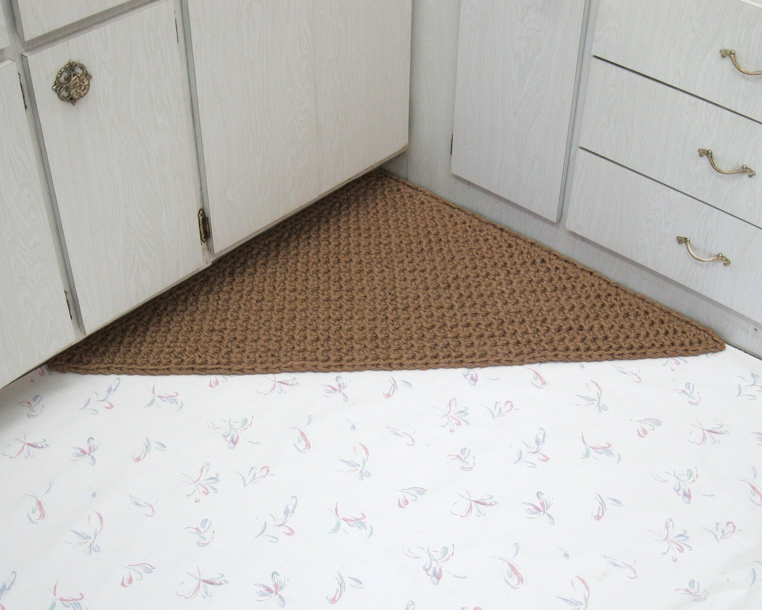 Triangular Jute Rug Thick Corner Rug Triangle Floor Mat Natural Fiber