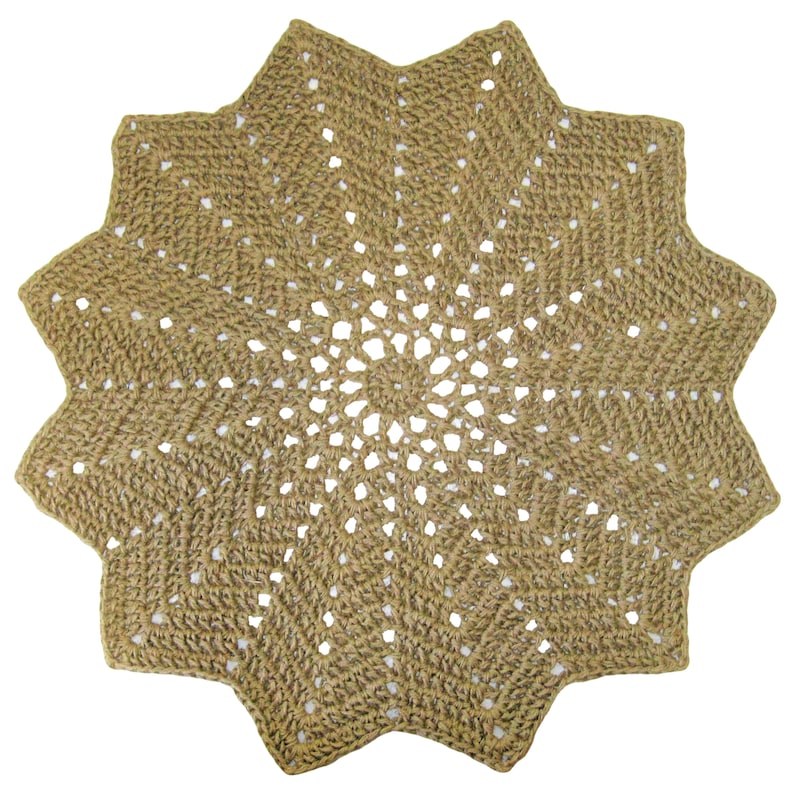Star Shaped Jute Area Rug Round Mat Crocheted With Natural - Etsy
