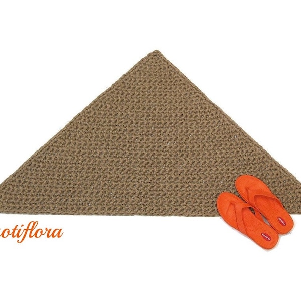 Triangular Jute Rug - Thick Corner Rug - Triangle Floor Mat - Natural Fiber Rug - Right Angle Rug - Soft Thick Mat - Burlap Mat - Pet Mat