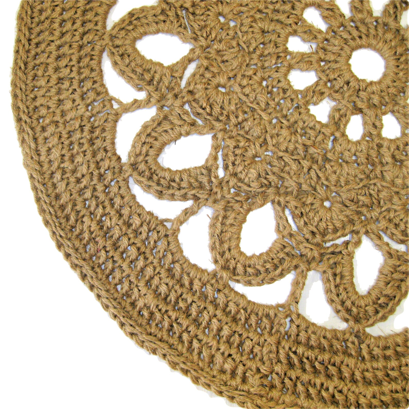 Round Jute Area Rug - Mandala Rug - Lacy Openwork Round Mat Crocheted ...