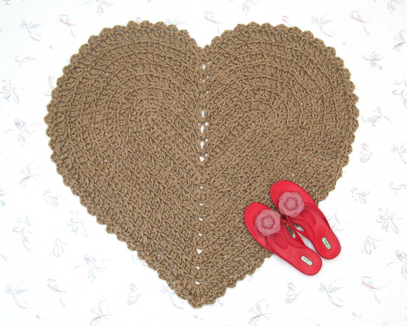 Heart Shaped Jute Rug Rustic Wedding Prop Americana Folk Etsy