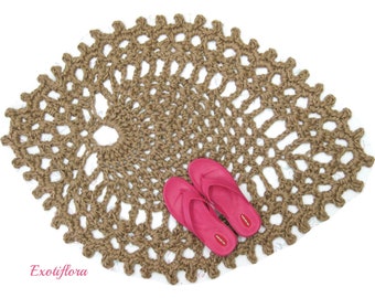 Pineapple Jute Rug - Porch Rug - Crochet Jute Rug - Sustainable Doily Rug - Jute Area Rugs - Patio Rug - Novelty Rug - Teen Decor