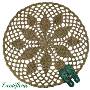 Round Crochet Jute Rug - Natural Fiber Mat - Minimalist Neutral Decor - Made in USA Floor Covering - Primitive