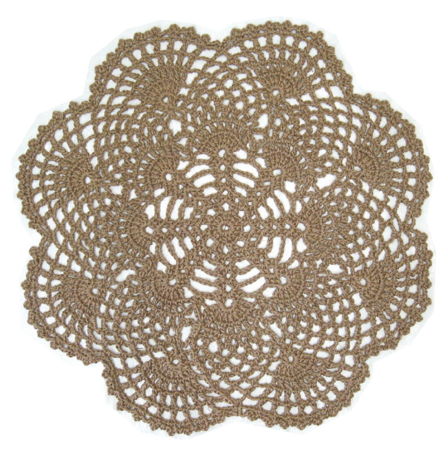 Round Jute Rug Crochet Area Rug Natural Fiber Pineapple Fan Pattern ...