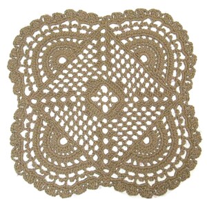 Jute Area Rug Openwork Mandala Pattern Natural Handmade Crochet Area Rug All Natural and Eco Friendly Boho or Hippie Decor 32 image 2