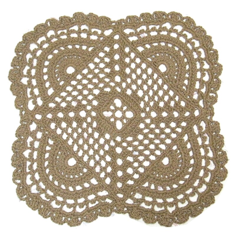 Jute Area Rug Openwork Mandala Pattern Natural Handmade Crochet Area Rug All Natural and Eco Friendly Boho or Hippie Decor 32 image 2