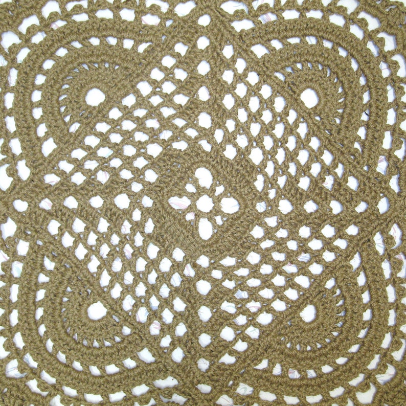 Jute Area Rug Openwork Mandala Pattern Natural Handmade Crochet Area Rug All Natural and Eco Friendly Boho or Hippie Decor 32 image 5