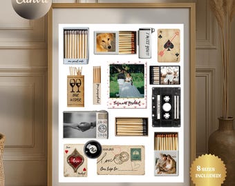 Editable Matchbox Poster | DIY Canva Template | Personalized Matchbox Art | Custom Printable Gift | Personalized Couple Gift