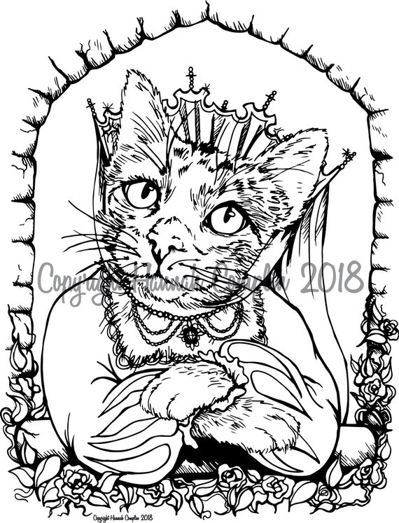 princess cat coloring pages