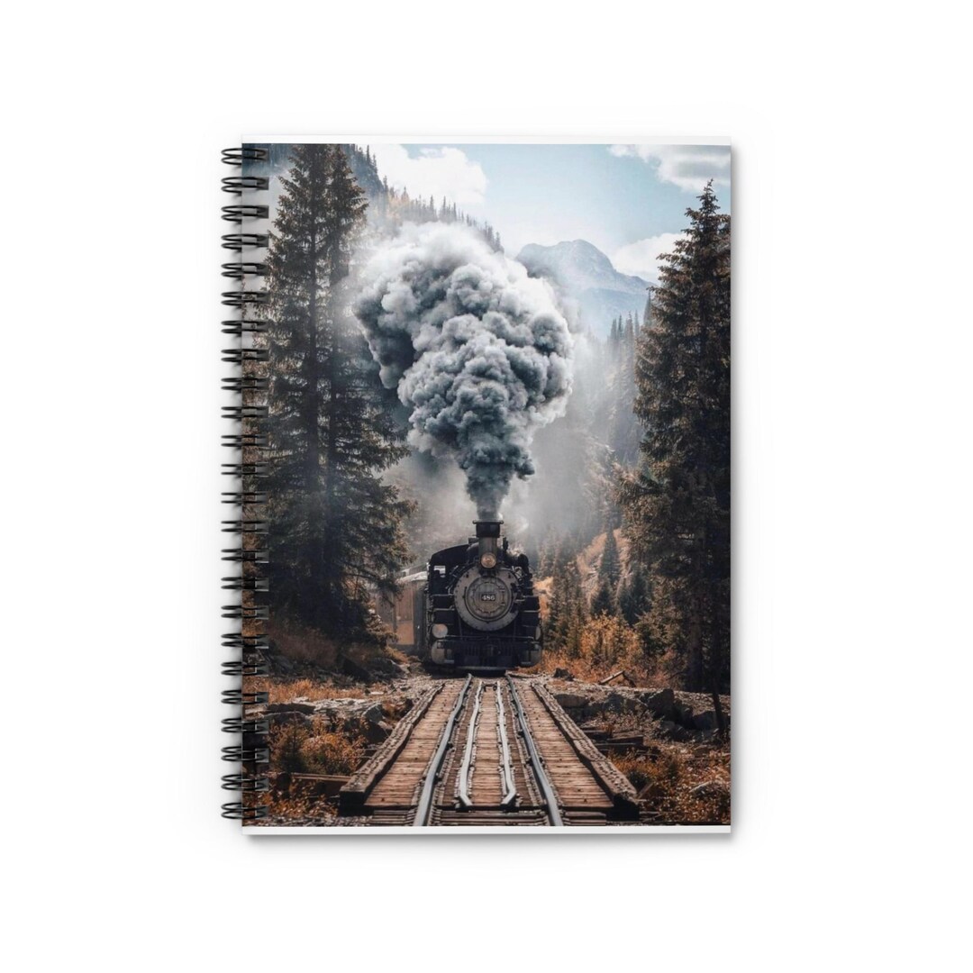 Train Conductor Notebook Example Vintage Steam Train Spiral Notebook | Ruled Journal, Scenic Mountain ...