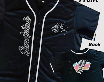 San Antonio Baseball Jersey, Glitter Rhinestone Game Day Apparel
