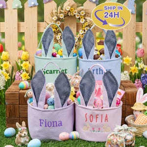 Personalized Easter Bunny Basket,Custom Boy/Girl Easter Basket,Custom Easter Egg Hunt For Kid,Baby Gift Basket,Easter Kids Gift,Easter Gifts