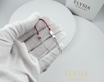 925 Sterling Silver Red String Bracelet, Kabbalah Lucky Protection Bracelet, Meaningful Gift Under 20