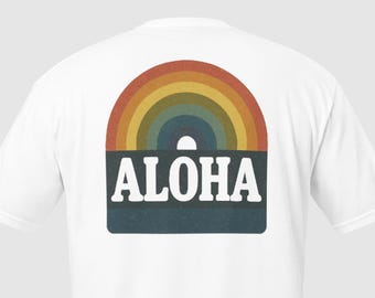 Hawaiian Aloha Shirt – Retro Rainbow Design
