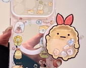 Sumikko Gurashi MagSafe iPhone 17 16 15 14 13 Pro Max Case with Shaker Grip & Charm, Kawaii Clear Anime Cover, Cute Lens Protect Gift