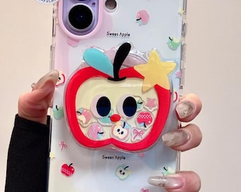 Niedliche Apple MagSafe Hülle iPhone 17 16 15 14 13 Pro Max, Roter Obst Shaker-Griff, Kawaii Rosa Bogen-Charme, kokettes ästhetisches Geschenk für sie