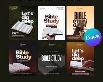6 Editable Bible Study Flyer Template | Canva I 6 Modern Designs