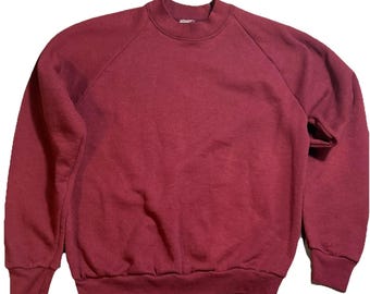 Vintage Fruit of the Loom rode blanco sweater met raglanmouwen heren M VS 80s 90s