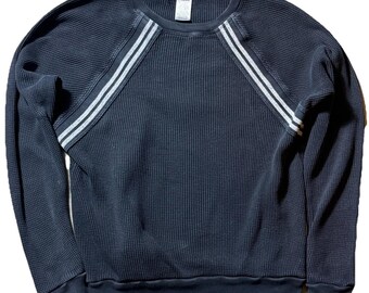 Bluza termiczna Y2K Mad Tag Forever z okrągłym dekoltem w kolorze szarym, dzianina waflowa, rozmiar S
