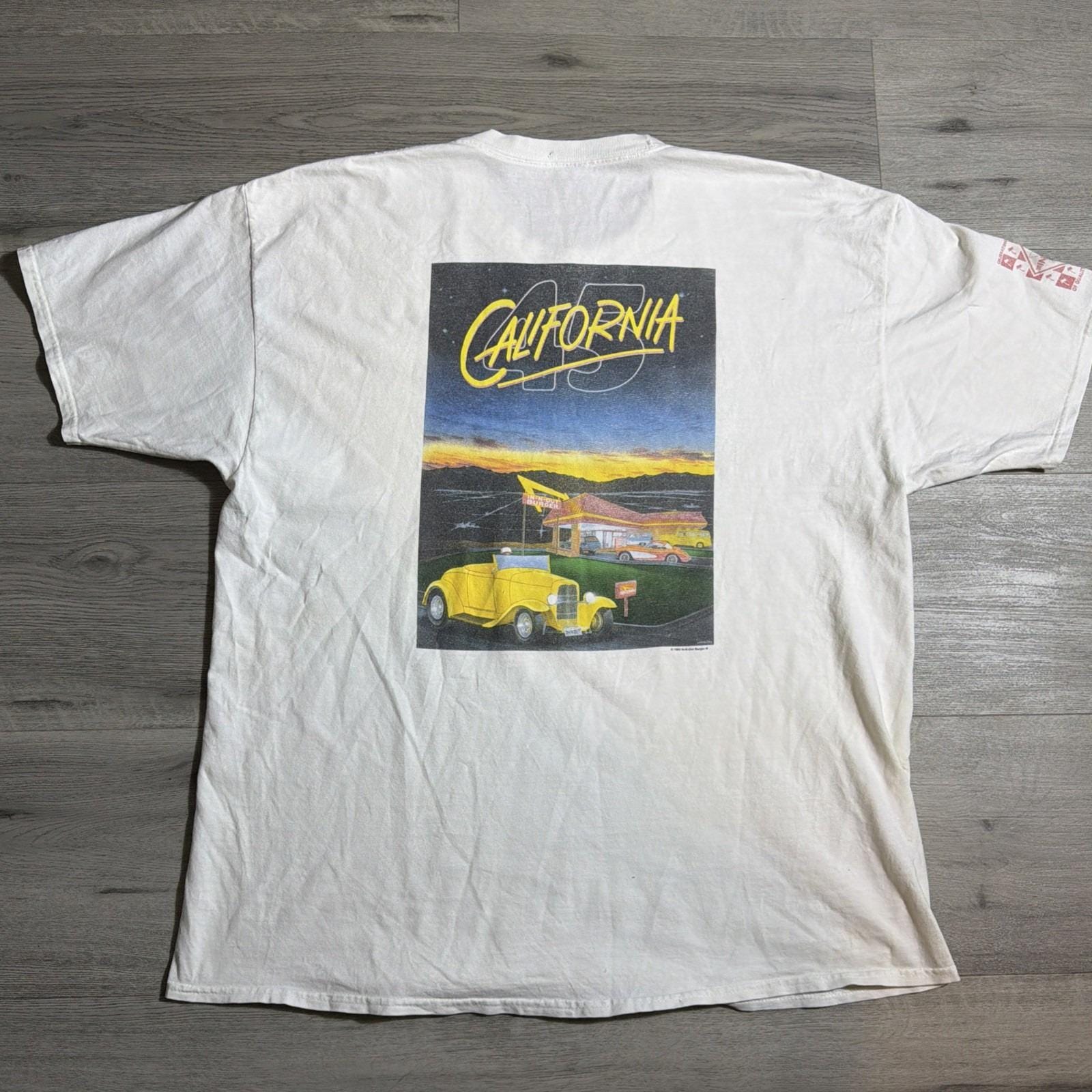 T-shirt Vintage In-N-Out California Hanes 2005 – Blanc – Taille 2XL