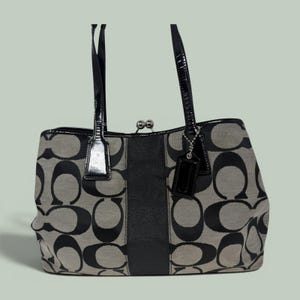 Y2k Coach Bags - COACH Y2K Signature Kisslock Tote