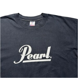 Vintage 90s Pearl Drums T Shirt XL Single Stitch Black Music Promo Tee image 2