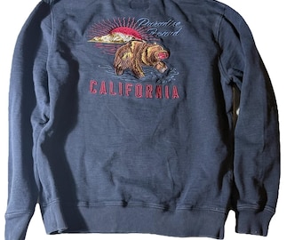Bluza męska LUCKY BRAND, duża, niebieska, z okrągłym dekoltem, California Bear Paradise Found