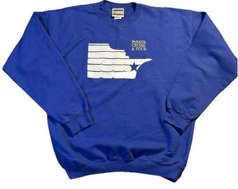 Vintage Hanes Parker Cruise Tour Sweatshirt Blue Graphic Crewneck Mens L