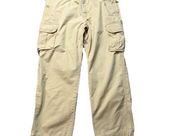LL Bean Cargo Pants Mens 40x36 Khaki Outdoor Hiking Utility Cotton
