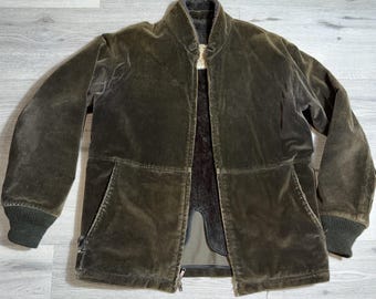 Vintage 70s Mighty Mac Corduroy Sherpa Lined Jacket USA Mens M