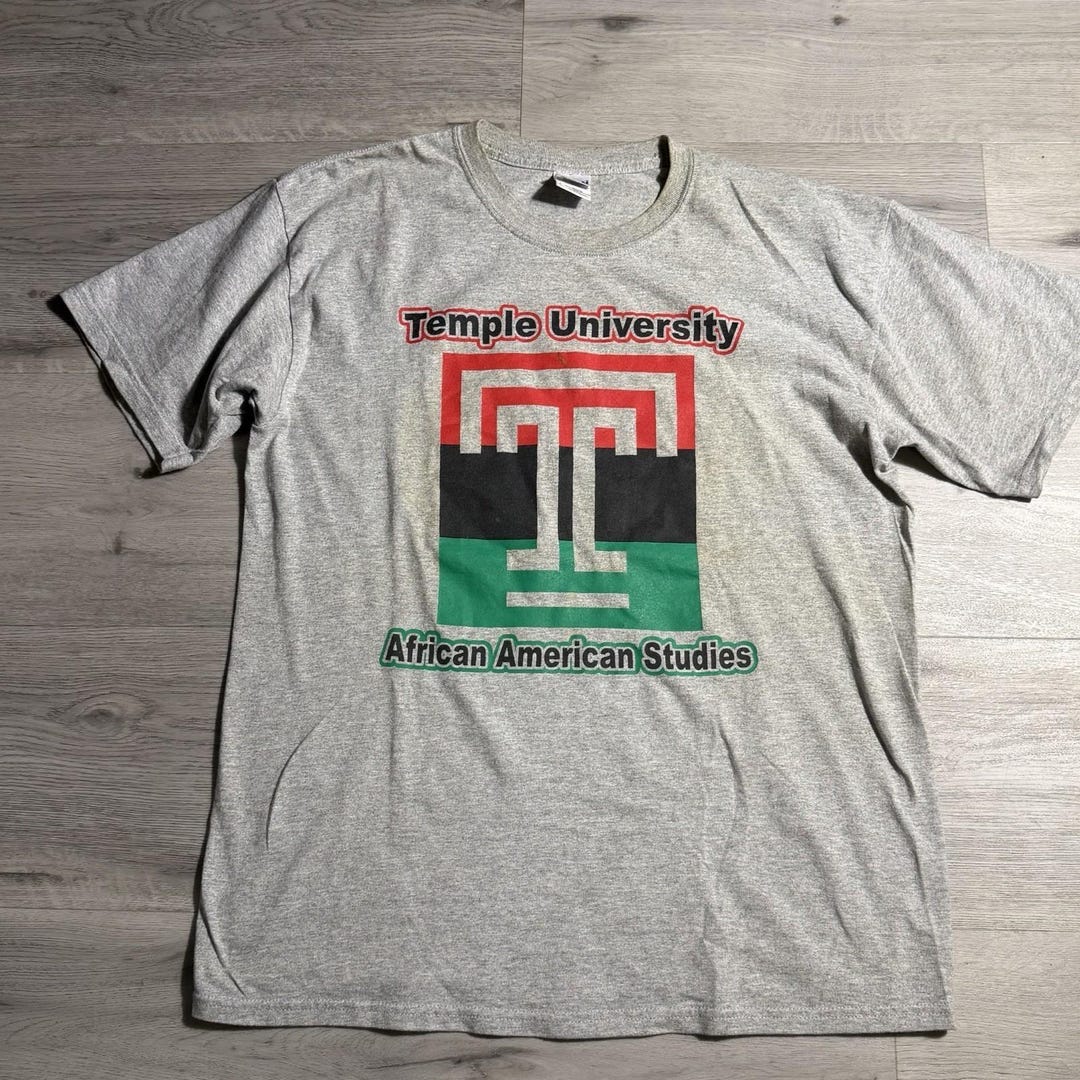 Study Tee Temple University African American Studies T Shirt Gray Graphic Tee ...