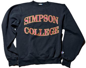 Champion Simpson College sweatshirt met ronde hals heren XS, zwarte spell-out eco-fleece