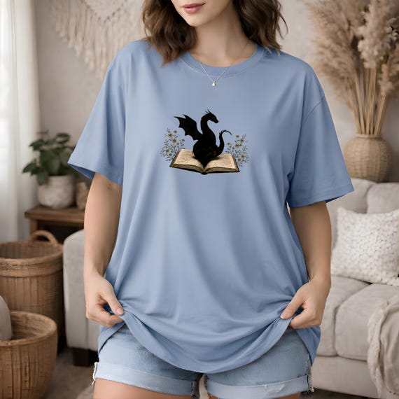 Fantasy Reader Shirt Dragon Book Lover | Dark Academia Bookish Tee