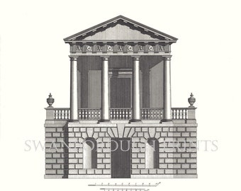 Architecturale plannen en tekening illustratie architecturale prenten. Architectuurplannen Wall Art Print. Man's verjaardagscadeau. Mans studie afdrukken