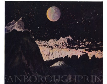 Moon Landscape Astronomy Print, Moonscape Art Print, Perfect for a Young Enthusiastic Astronomer.