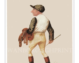Horse Racing Charlie Wood Jockey Print Kentucky Horses Home Living Decor