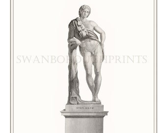 Fauno Roman Deity. Fauno Statue Decor. Living Room Wall Art. Roman Statue Wall Art. Roman Print. Home Living Decor. Living Room Art Work.