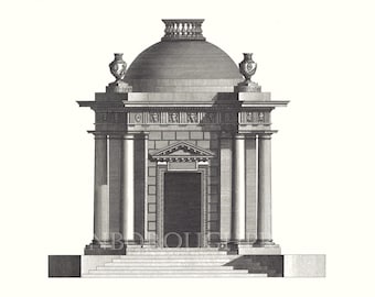 Garden Temple Print. Architectural Temple. Wall Art Print. Temple Fine Art Print. Family Mausoleum Art Print. Temple Architecture Home Print