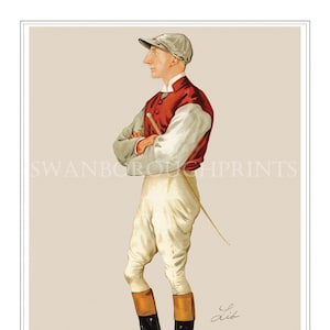 Horse Track Racing Jockey Print in Racing Colours. Jockey Prints. Horse Racing Prints of Jockeys. Sporting Prints on Watercolour Paper image 1