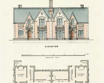 Architectural Art. Office Wall Art. Architectural Print. Builders Plans and Drawings. Mans Office Wall Art Print. Builders House Plans Print