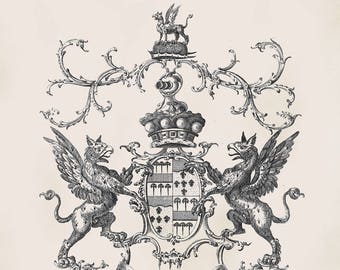 Blason héraldique de la famille Craven. Arbre généalogique de Craven. Cadeau spécial d'anniversaire. Pairie anglaise. Armoiries de Craven. Blason de la famille Craven. Histoire