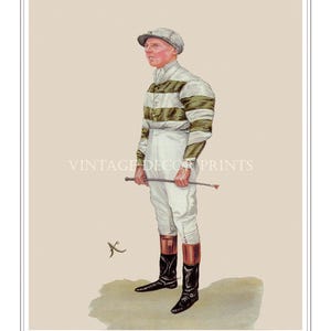 Horse Racing Print Jockey J.E. Watts Horse Track Racing. Thoroughbred Horses Racing Gambling and Betting. Kentucky Interior Design.