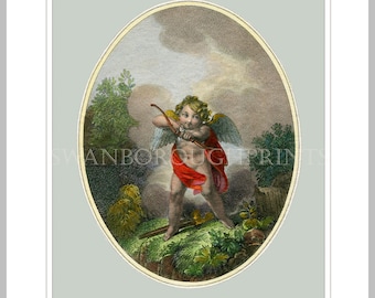 Cupid God of Love. Cupid Art Print Roman God Of Love Wall Decor. St.Valentine's Day Gift for Him Romance Art Print Gift to Wife.