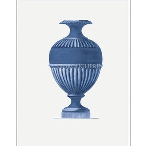 Póster de arte mural con jarrón azul. Impresión de arte mural para oficina. Decoración para el hogar y la sala de estar. Impresión de arte azul. Arte clásico con jarrón azul. Decoración de arte mural para oficina.