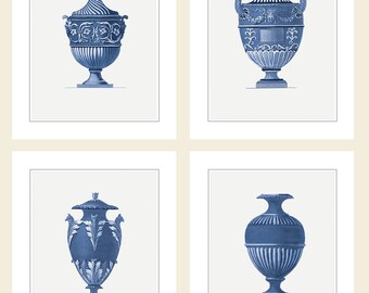 Blue Vase Wall Art. Office Wall Art Print. Lounge Home Decor. Giclée Art Print. Classical Blue Vase Art. Living Room Blue Art Decor.