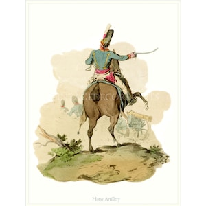 Officer of the Horse Artillery Print. British Army Historical Print. Army Retirement Gift. Royal Horse Artillery Print. Ubique. Army Gift.