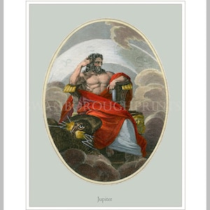 Jupiter. God of Sky and Thunderbolts Roman God Jupiter Wall Art Mythological Gods and Goddess Print Decorative Roman God Wall Art