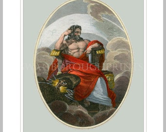 Jupiter. God of Sky and Thunderbolts. Roman God Jupiter Wall Art. Mythological Gods and Goddess Print. Decorative Roman God Wall Art.